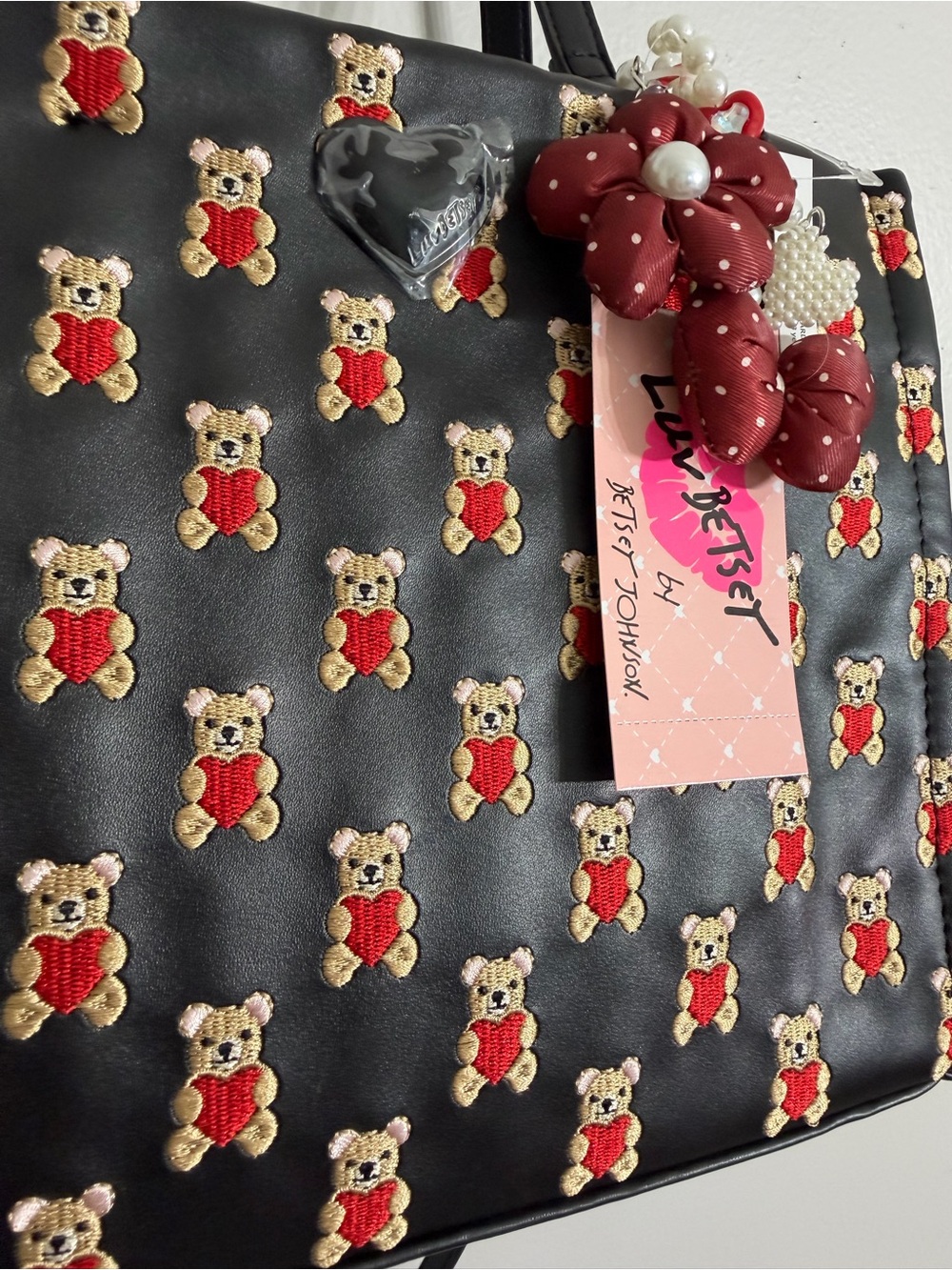 Betsey Johnson Oh Teddy Bear Tote Bag - Picture 2 of 6